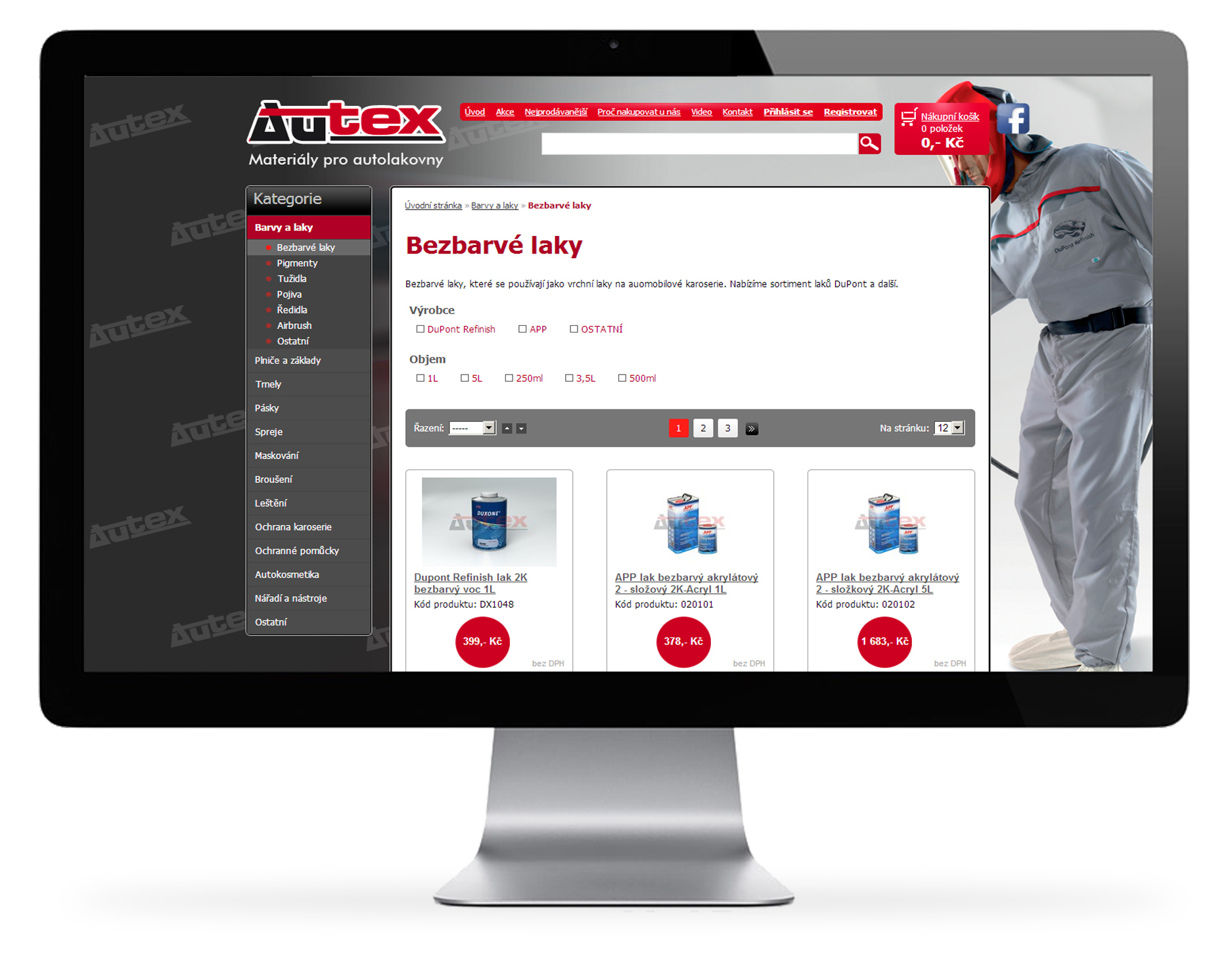 Autolaky Autex – Eshop napojený na Pohodu